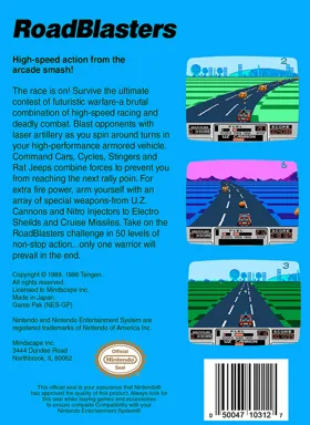 RoadBlasters (USA) box cover back